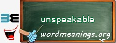 WordMeaning blackboard for unspeakable
